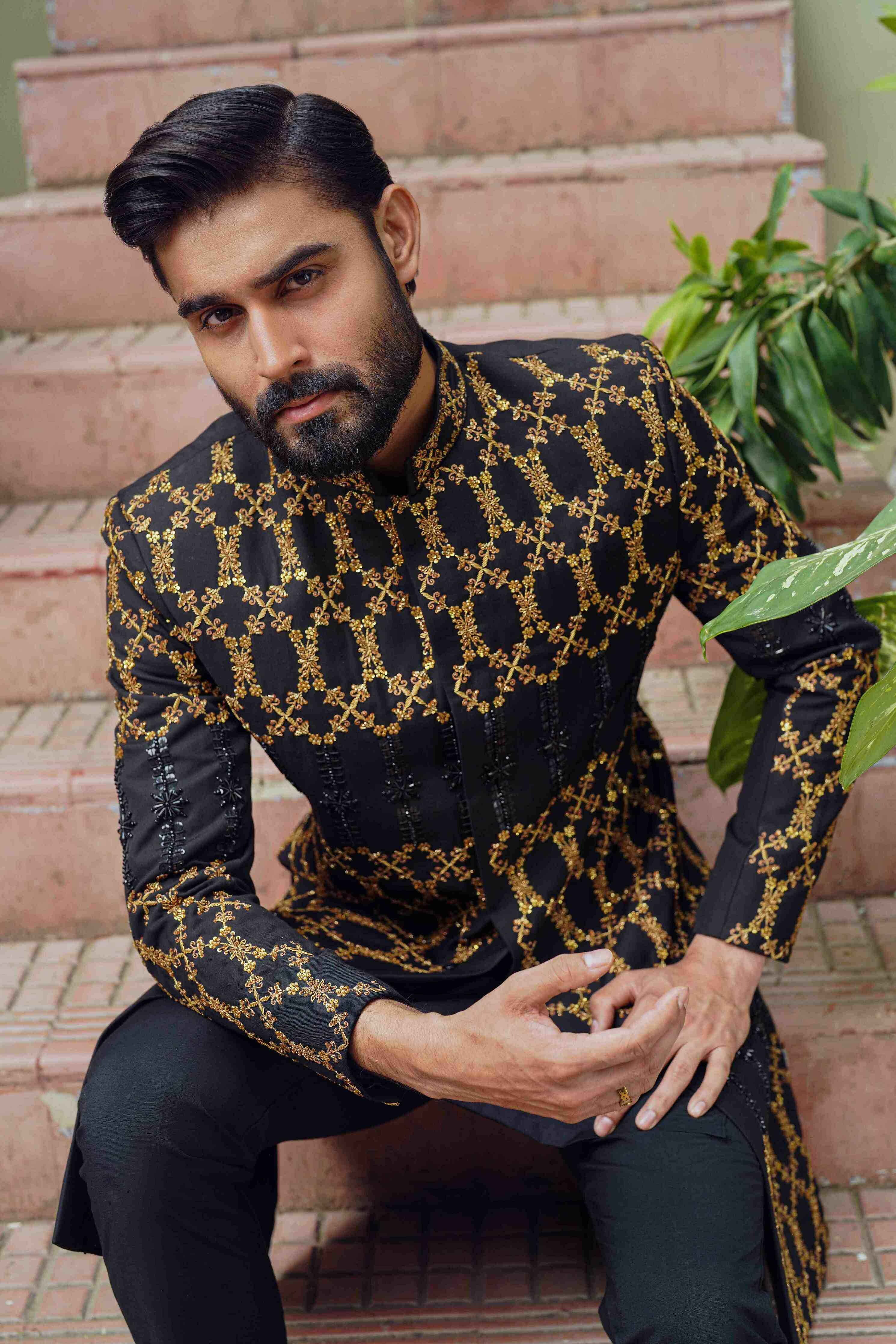 Black Gold Royalty Sherwani Sameer Sain