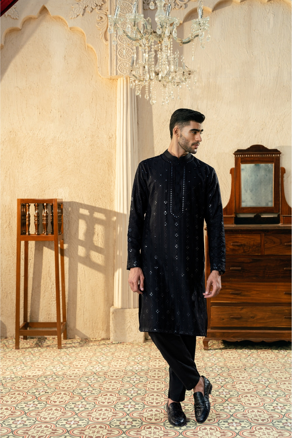 Black Gala Kurta Trouser