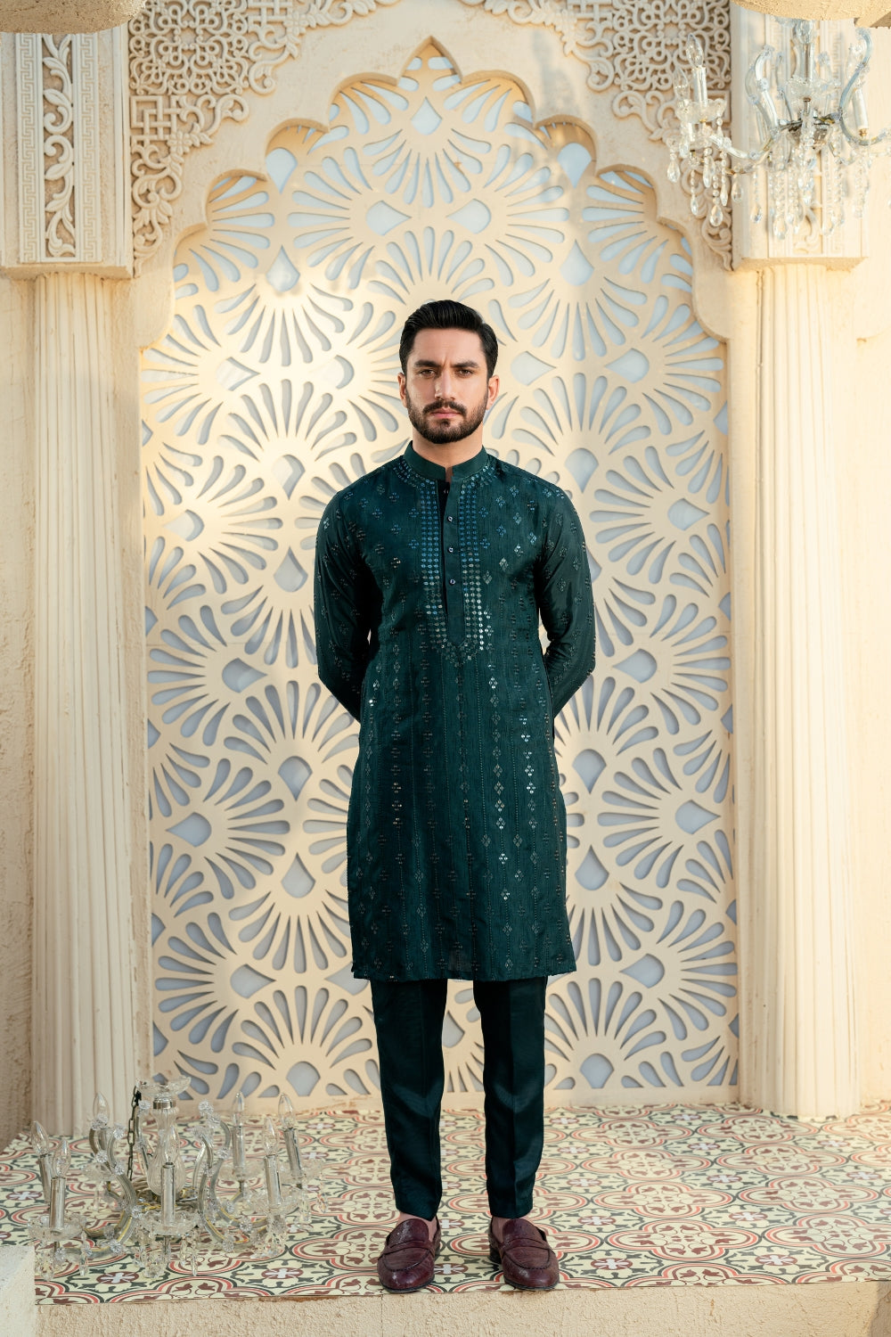 Bottle Green Kurta Trouser