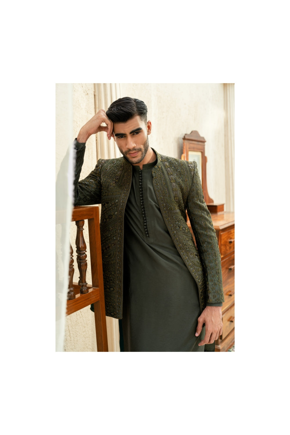 Seaweed Green Prince Coat Ensemble