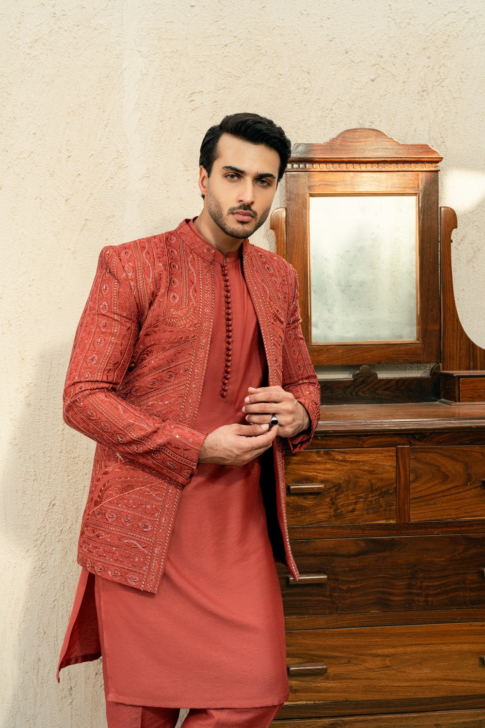 Rusted orange Coat Ensemble