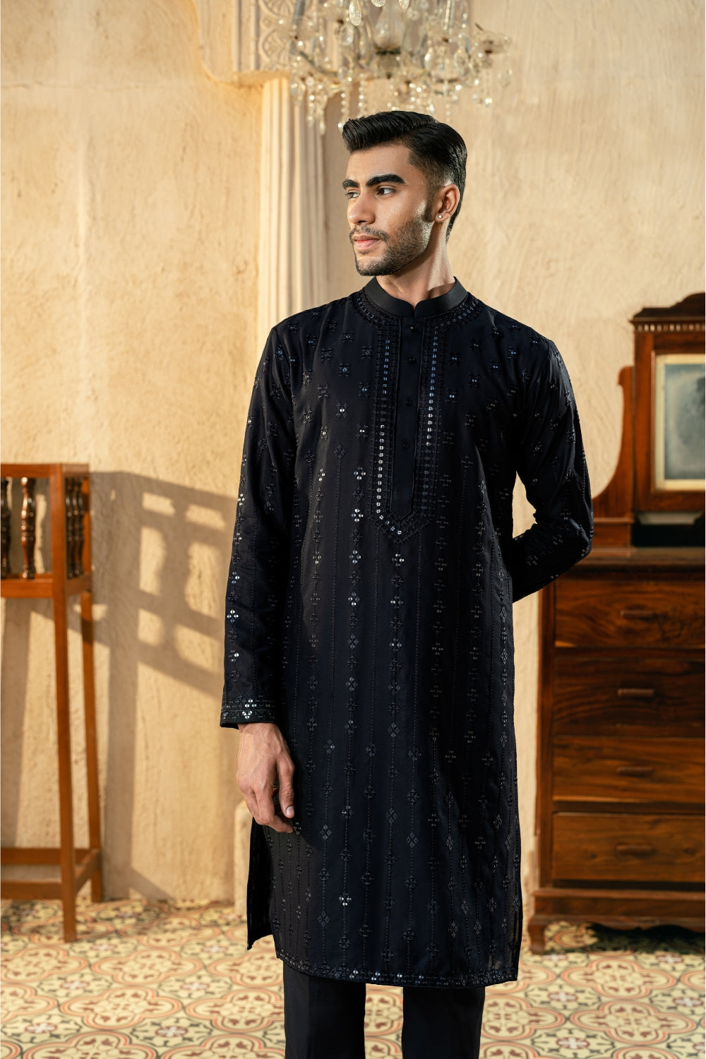 Black Gala Kurta Trouser