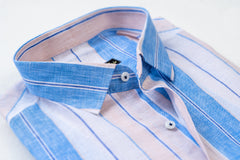 SKY BLUE STRIPES LINEN SHIRT