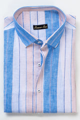 SKY BLUE STRIPES LINEN SHIRT