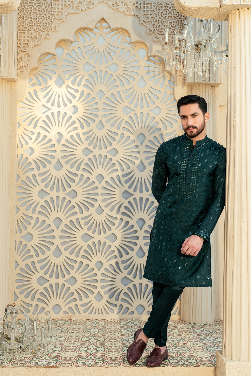 Bottle Green Kurta Trouser