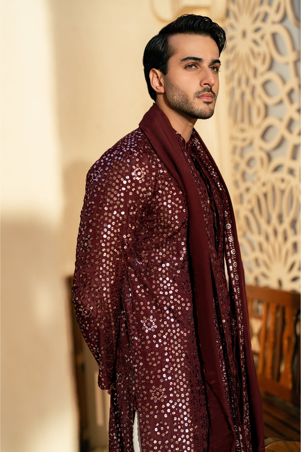 Deep Dark Maroon Kurta Trouser