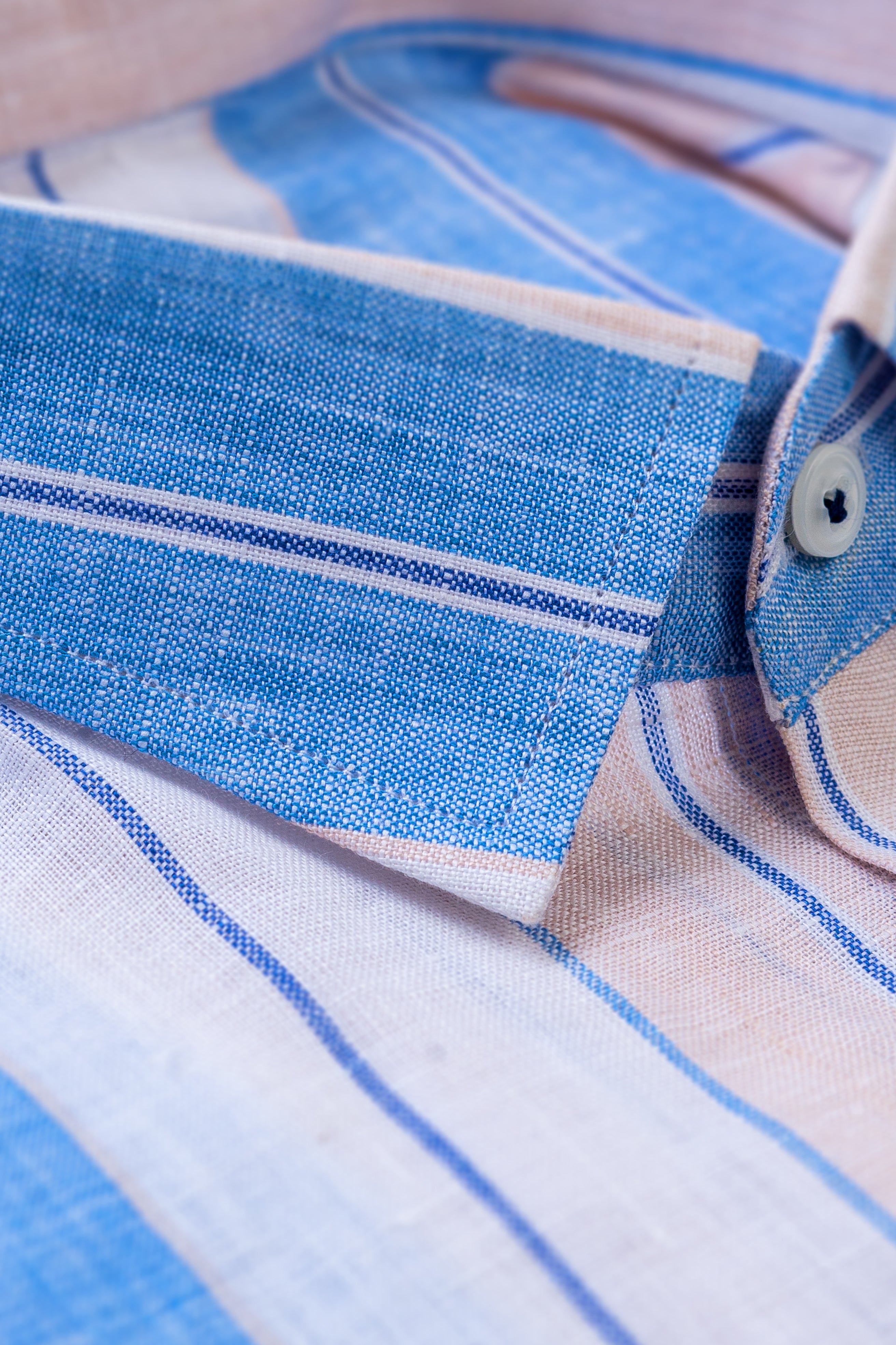 SKY BLUE STRIPES LINEN SHIRT