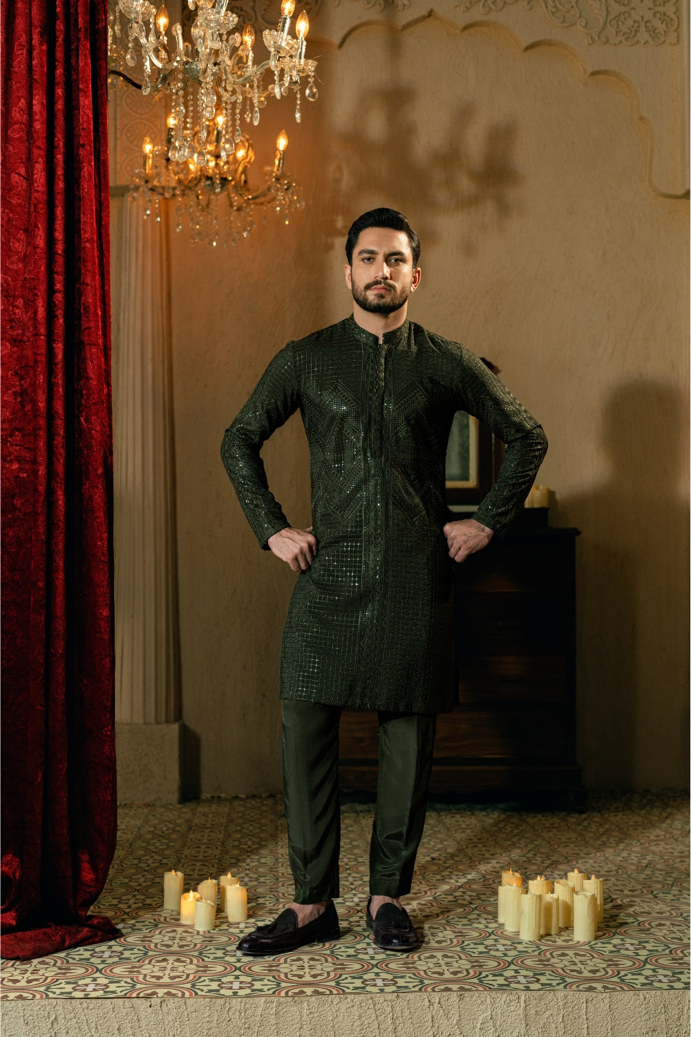 Seaweed Zigzag Kurta Trouser