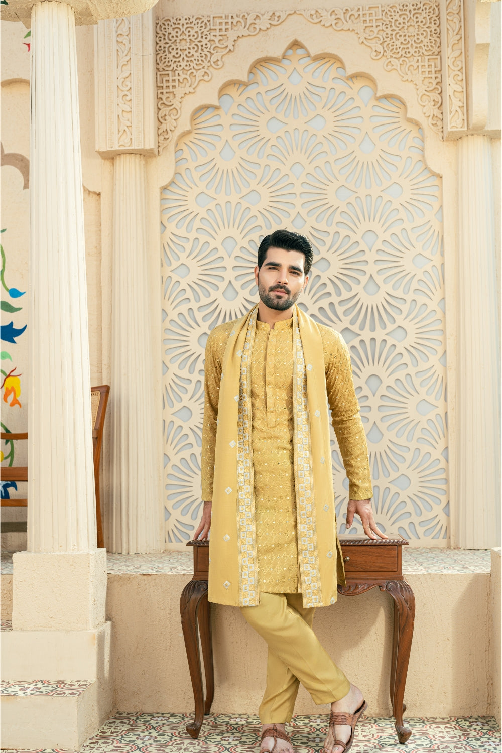 Yellow Diamond Kurta Trouser