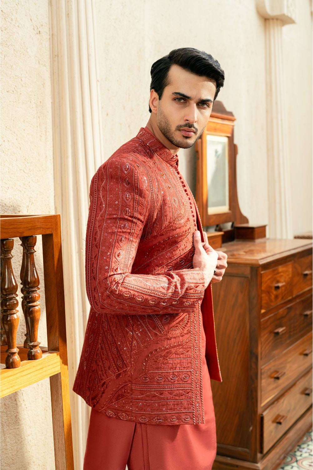 Rusted orange Coat Ensemble