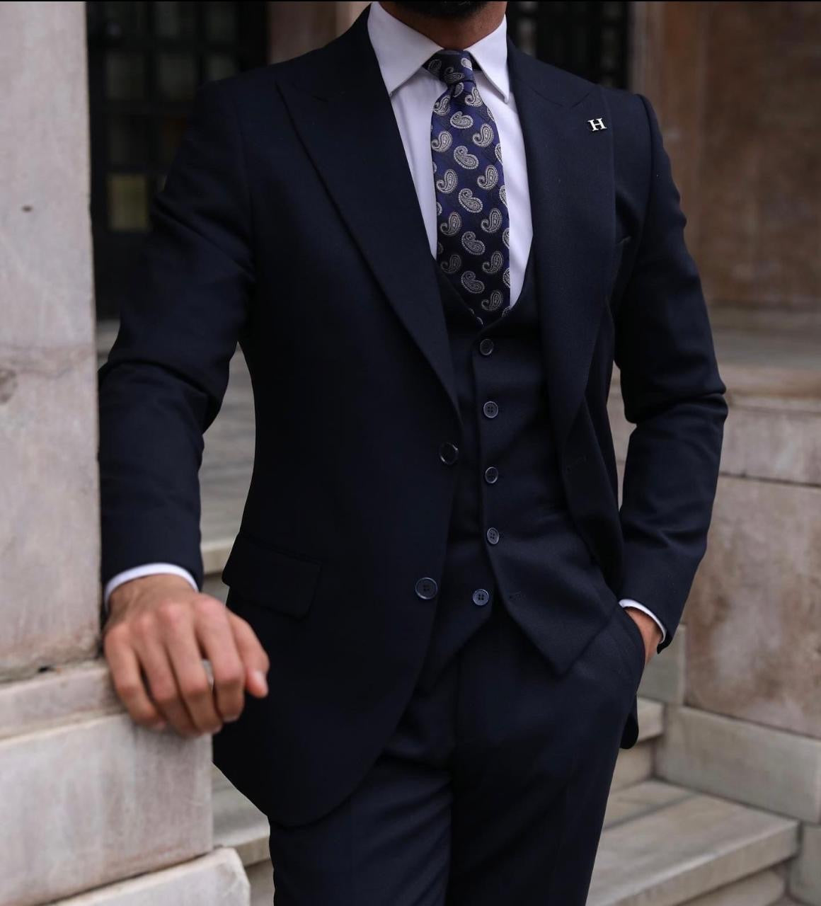 Executive blue Three-Piece.