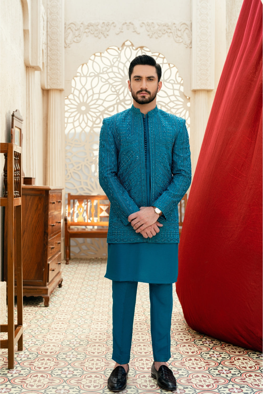 Teal Prince Coat Ensemble