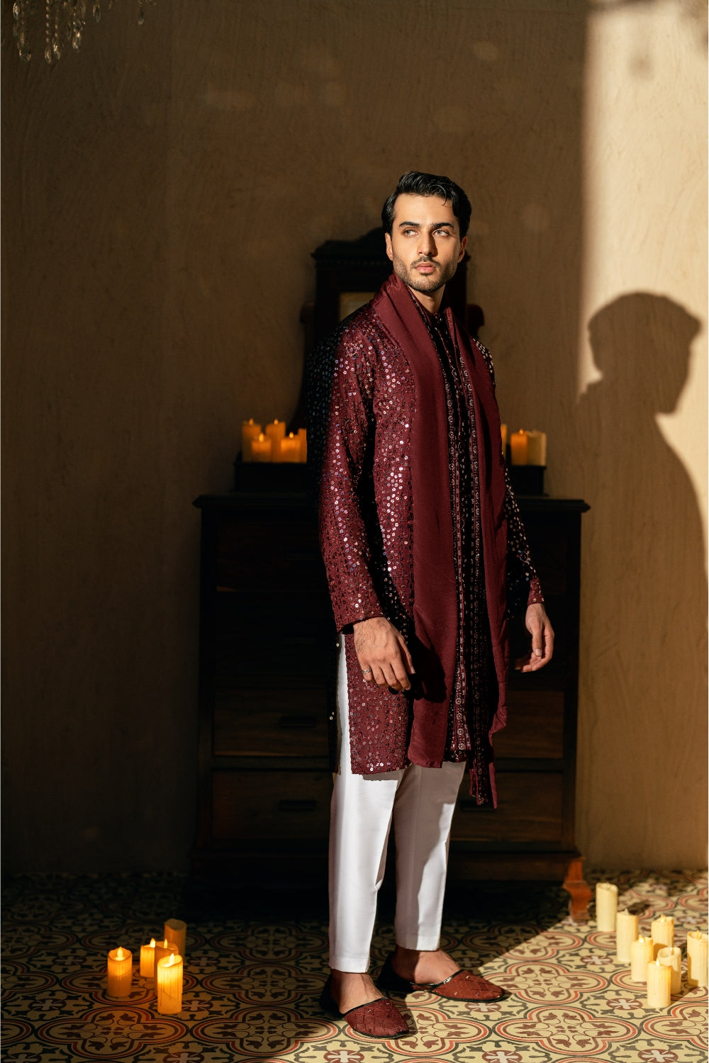 Deep Dark Maroon Kurta Trouser