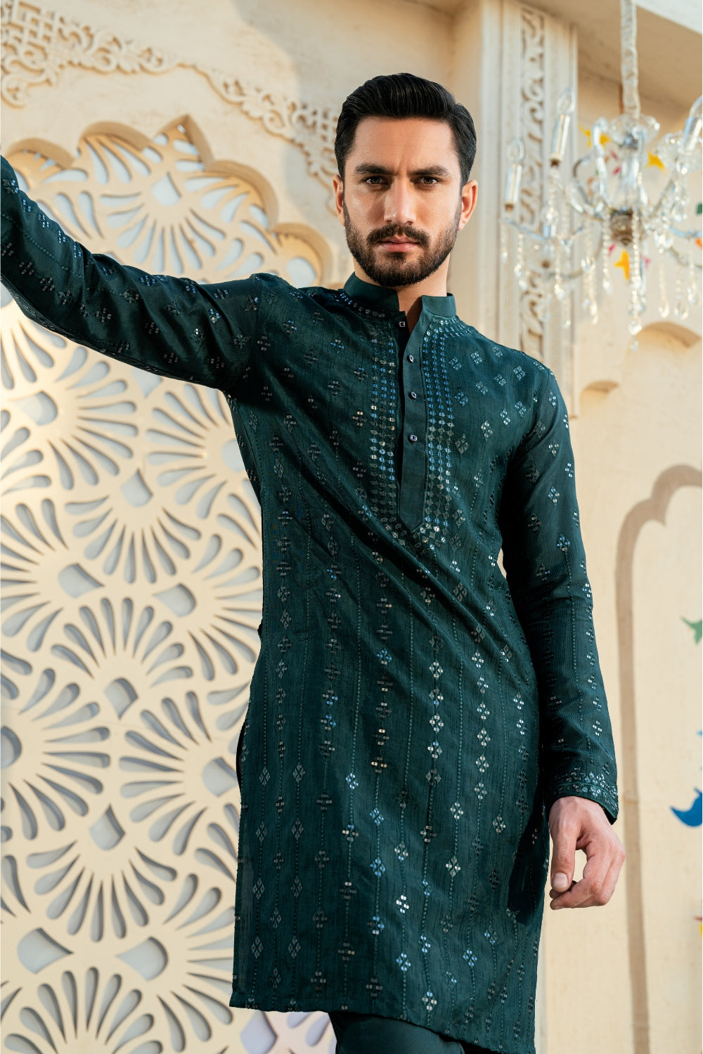 Bottle Green Kurta Trouser