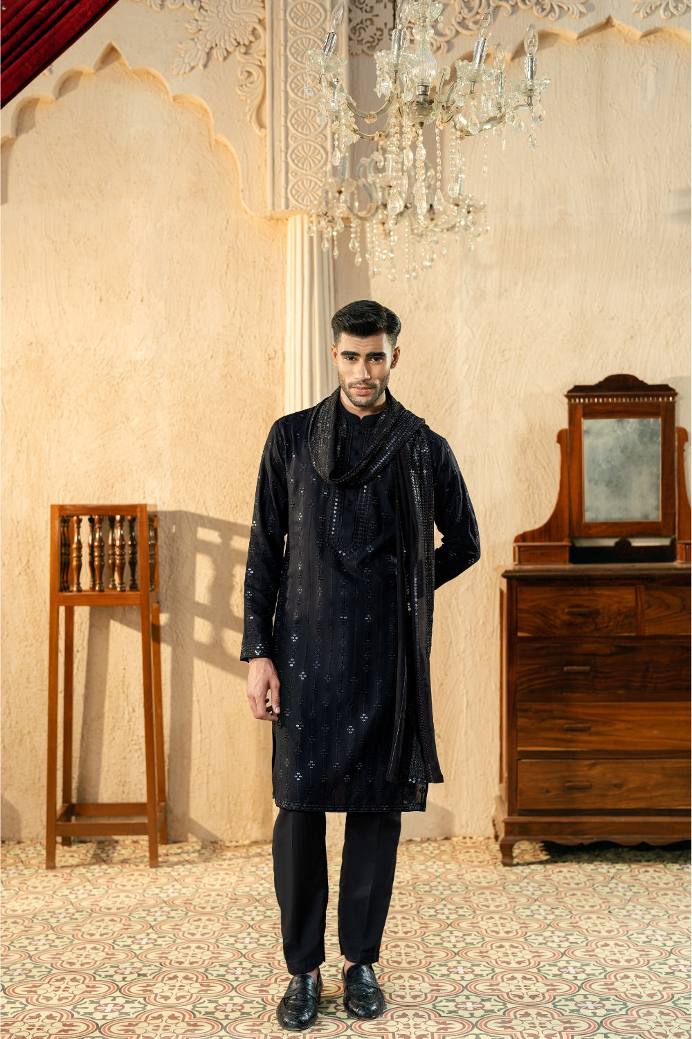 Black Gala Kurta Trouser
