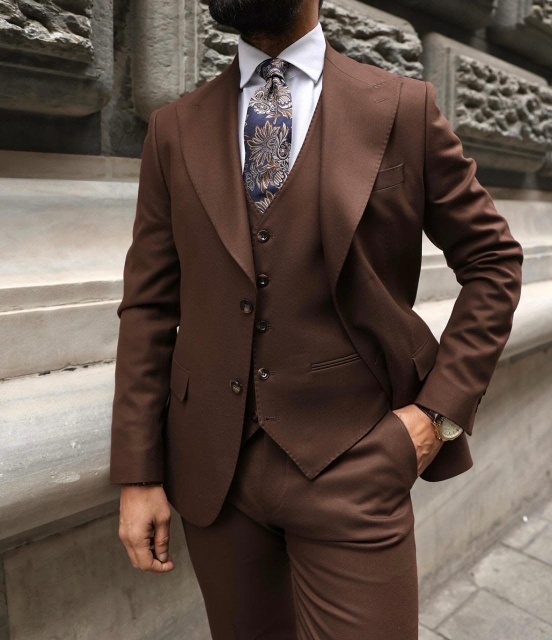Chocolate Brown Suit.