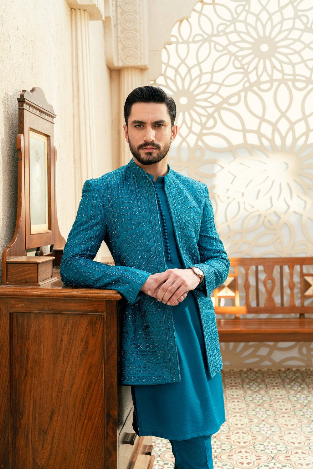 Teal Prince Coat Ensemble