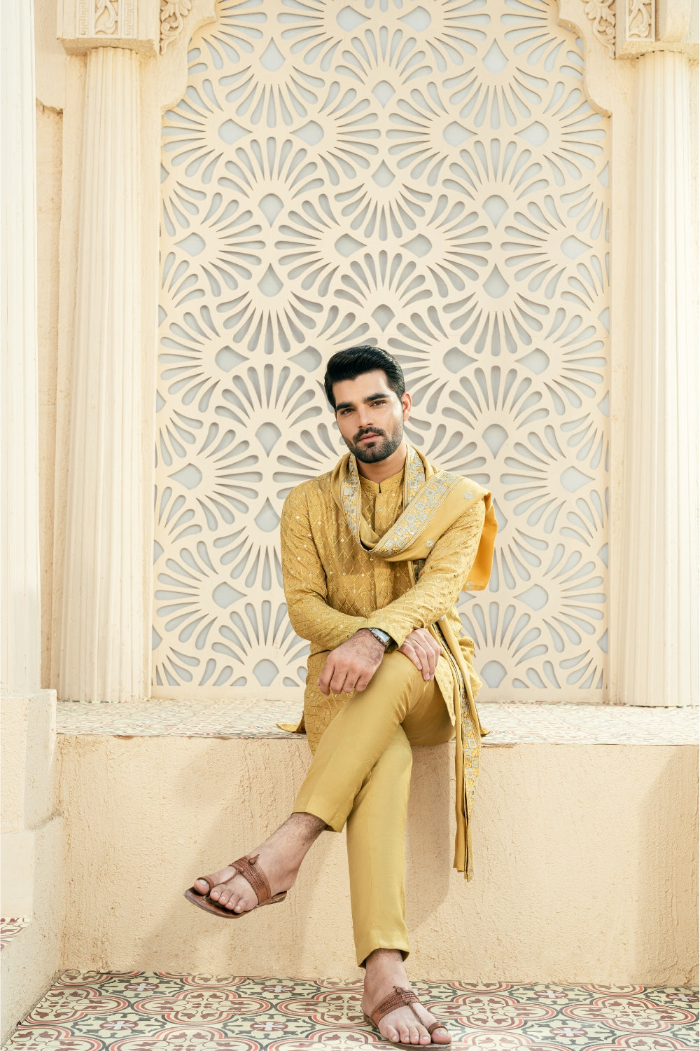 Yellow Diamond Kurta Trouser