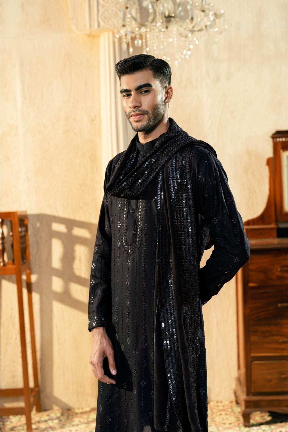 Black Gala Kurta Trouser
