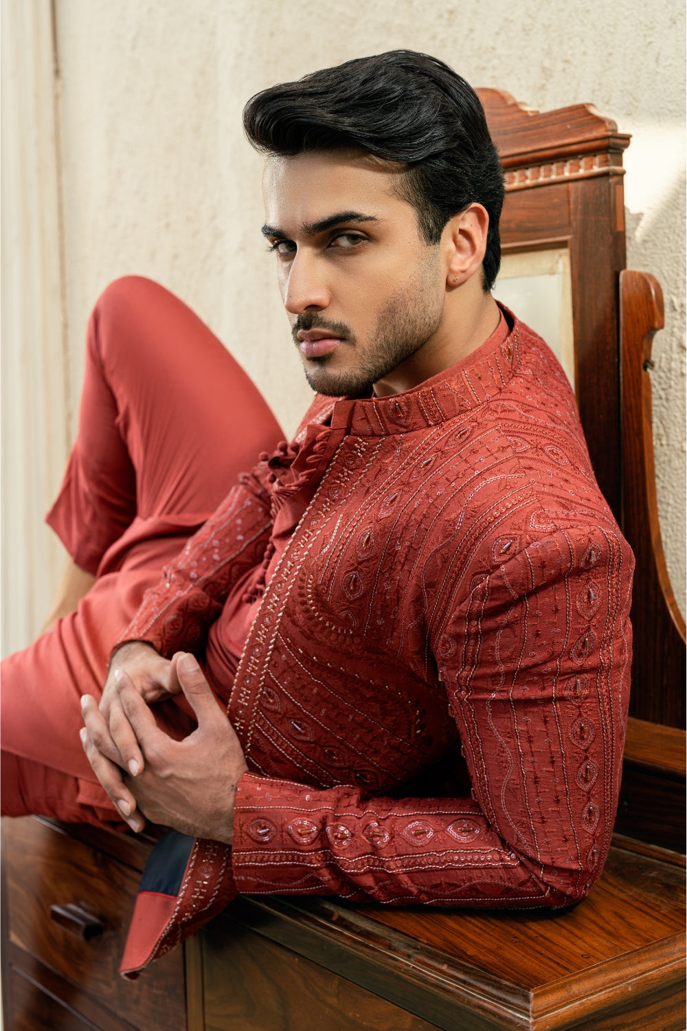 Rusted orange Coat Ensemble