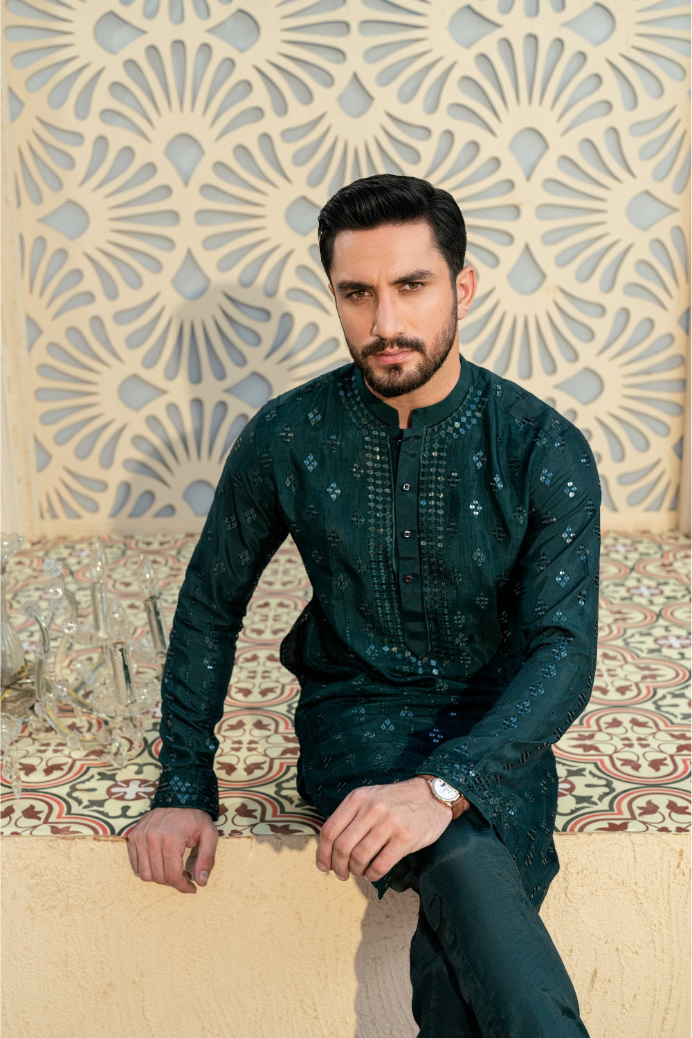 Bottle Green Kurta Trouser