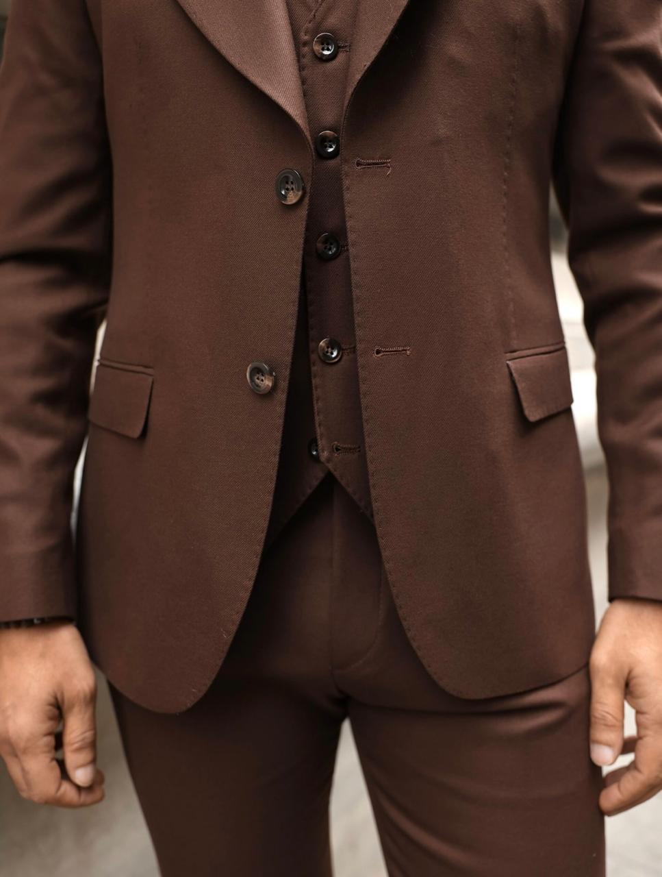 Chocolate Brown Suit.
