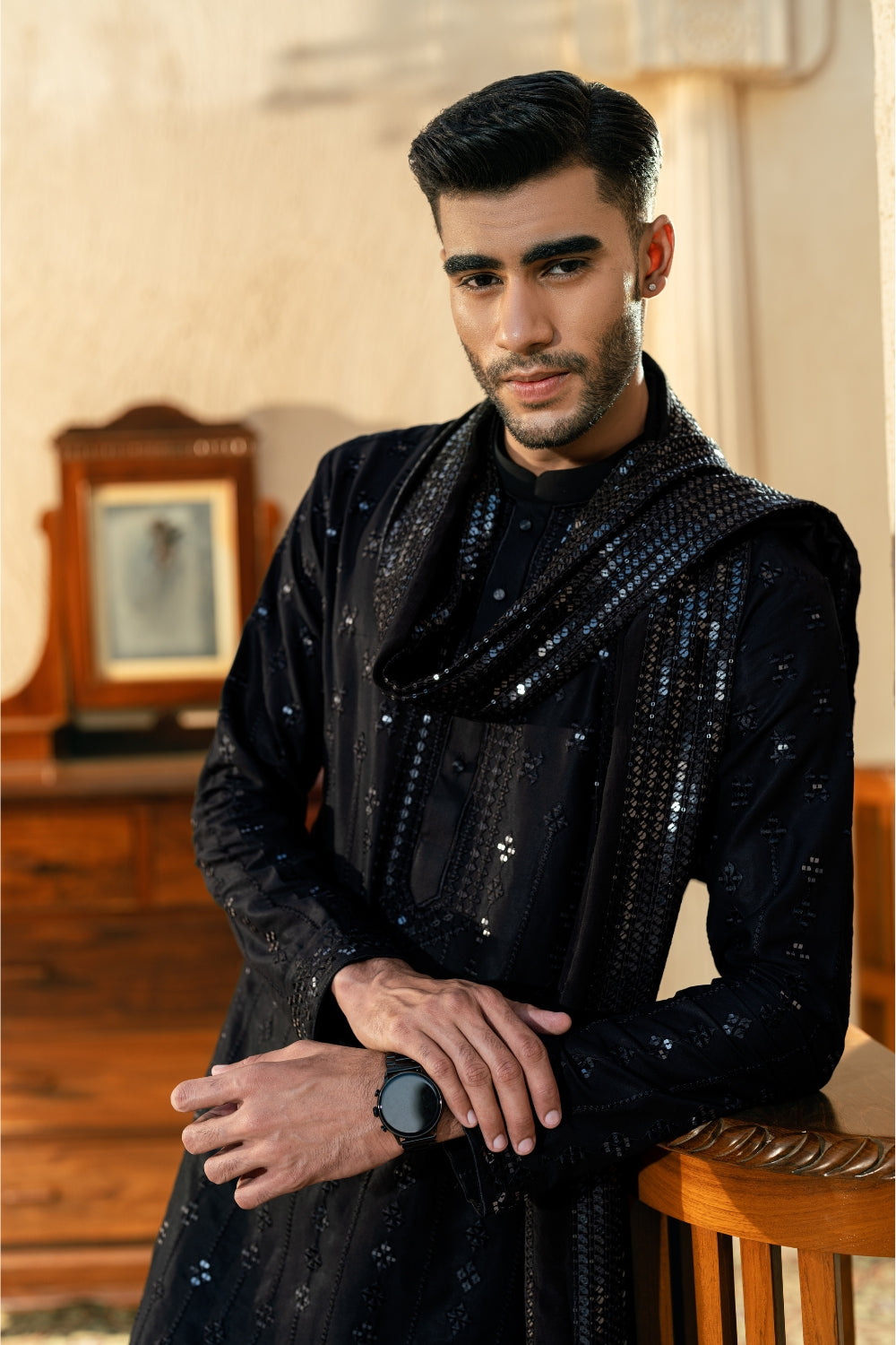 Black Gala Kurta Trouser