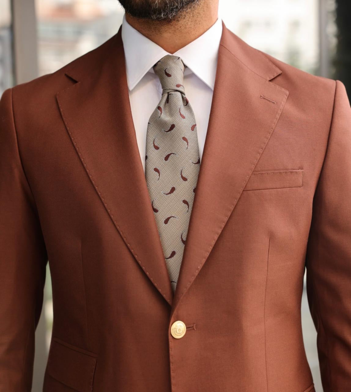 Rust Two-Piece Suit.