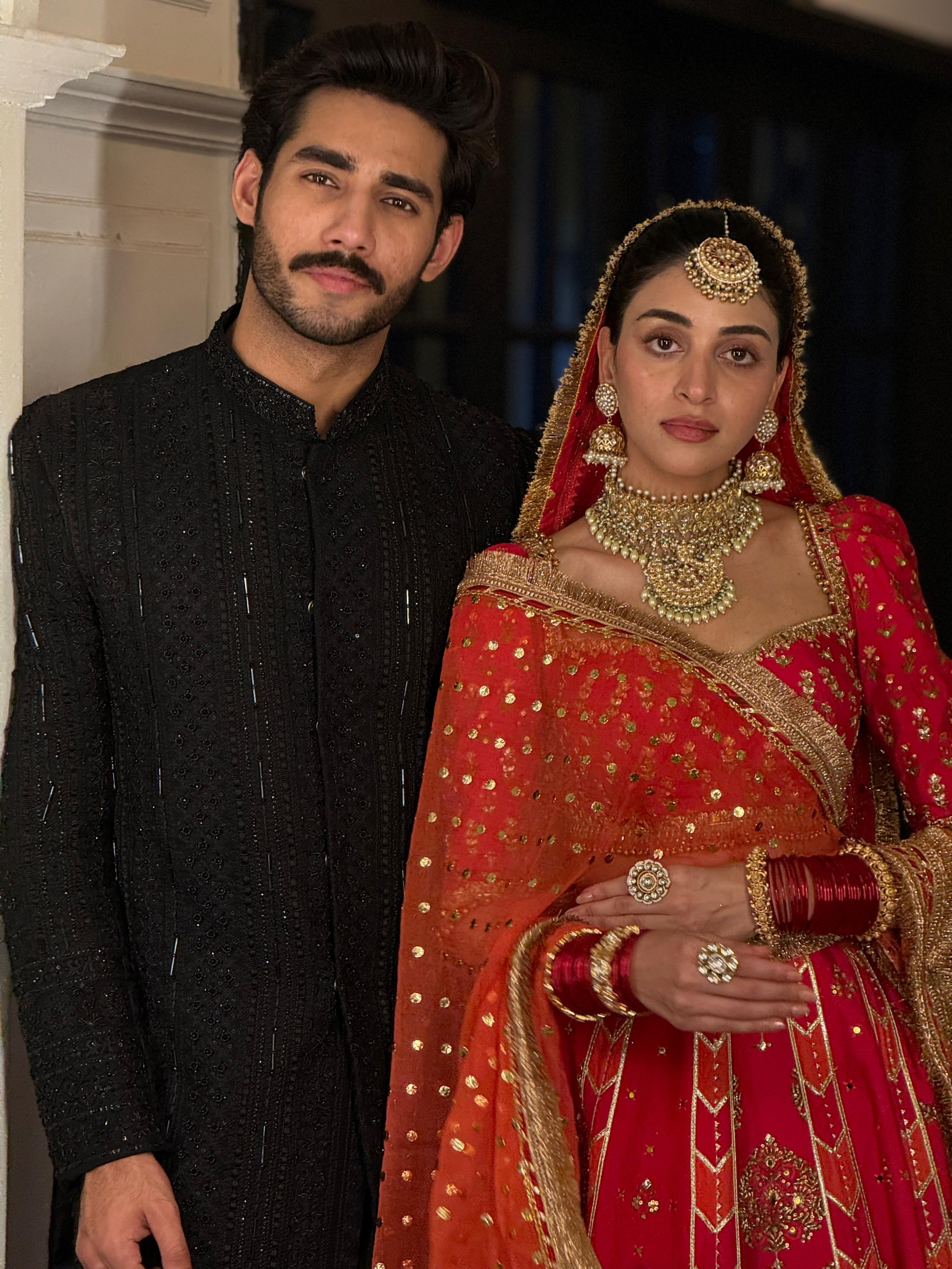 Black Indian Chikankari Sherwani