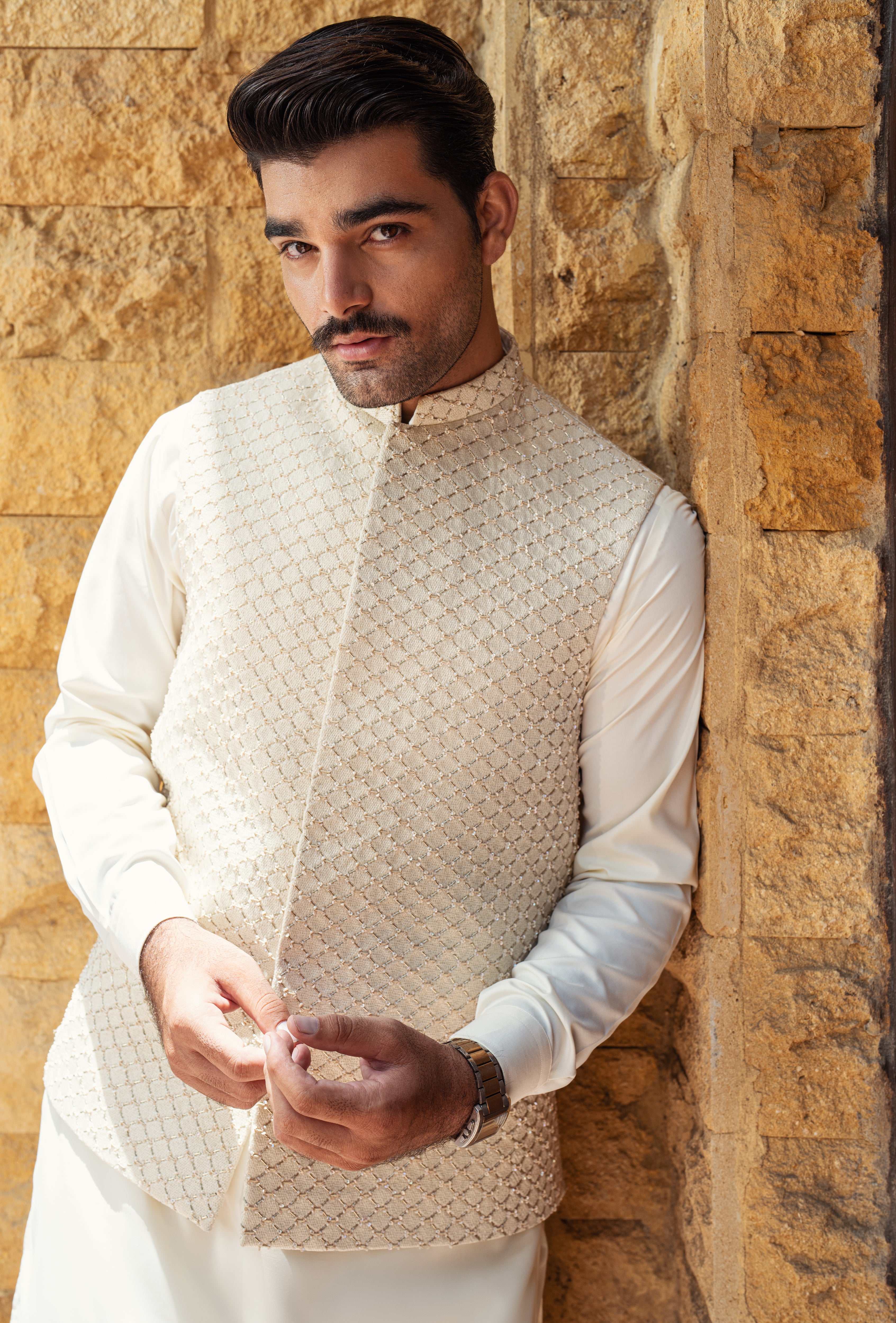 Off White Diamond Waistcoat