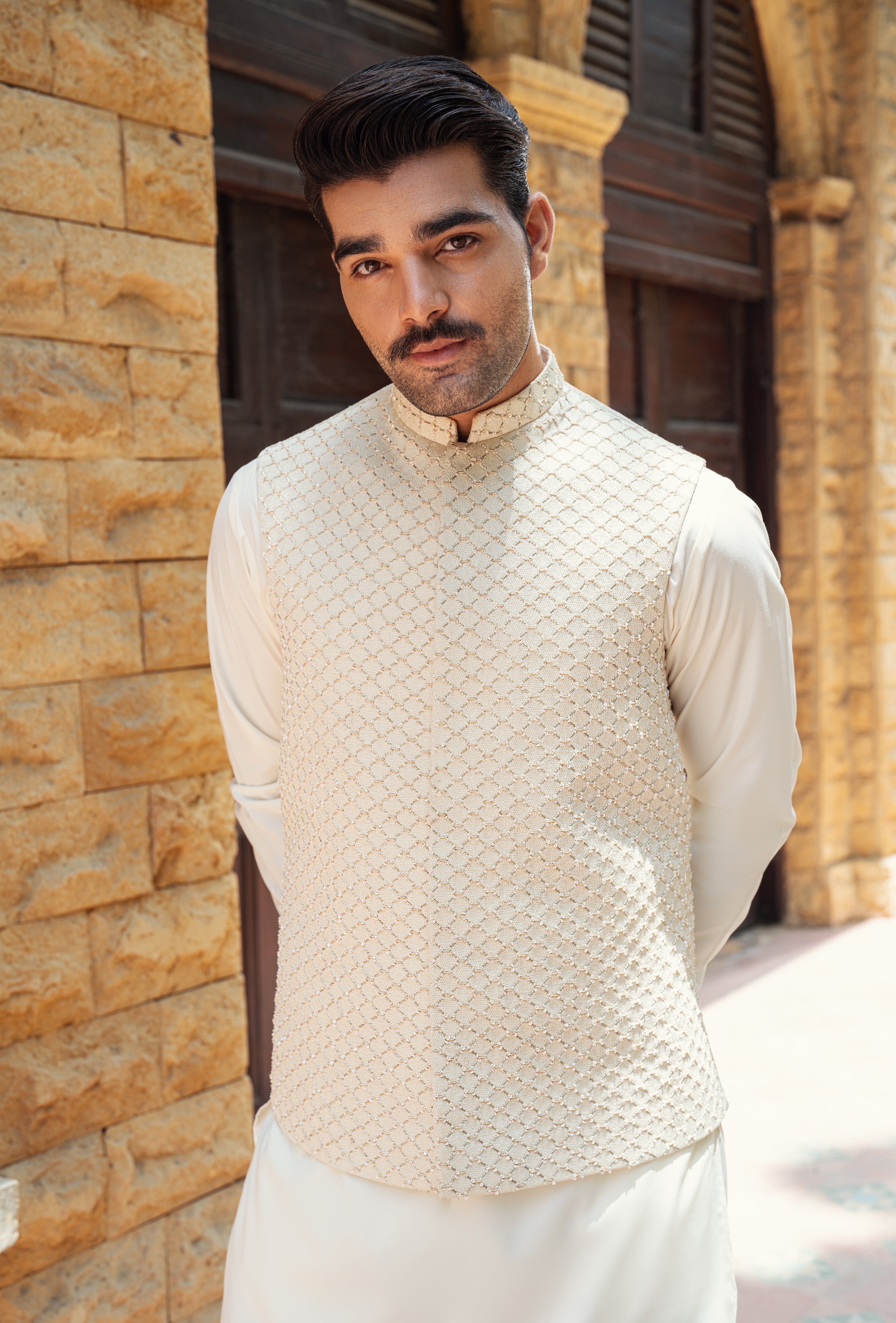 Off White Diamond Waistcoat