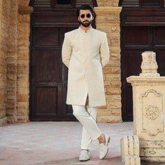 Off White Diamond Sherwani