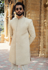 Off White Diamond Sherwani