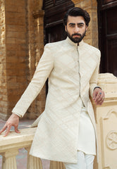 Off White Cross Check Diamond Sherwani