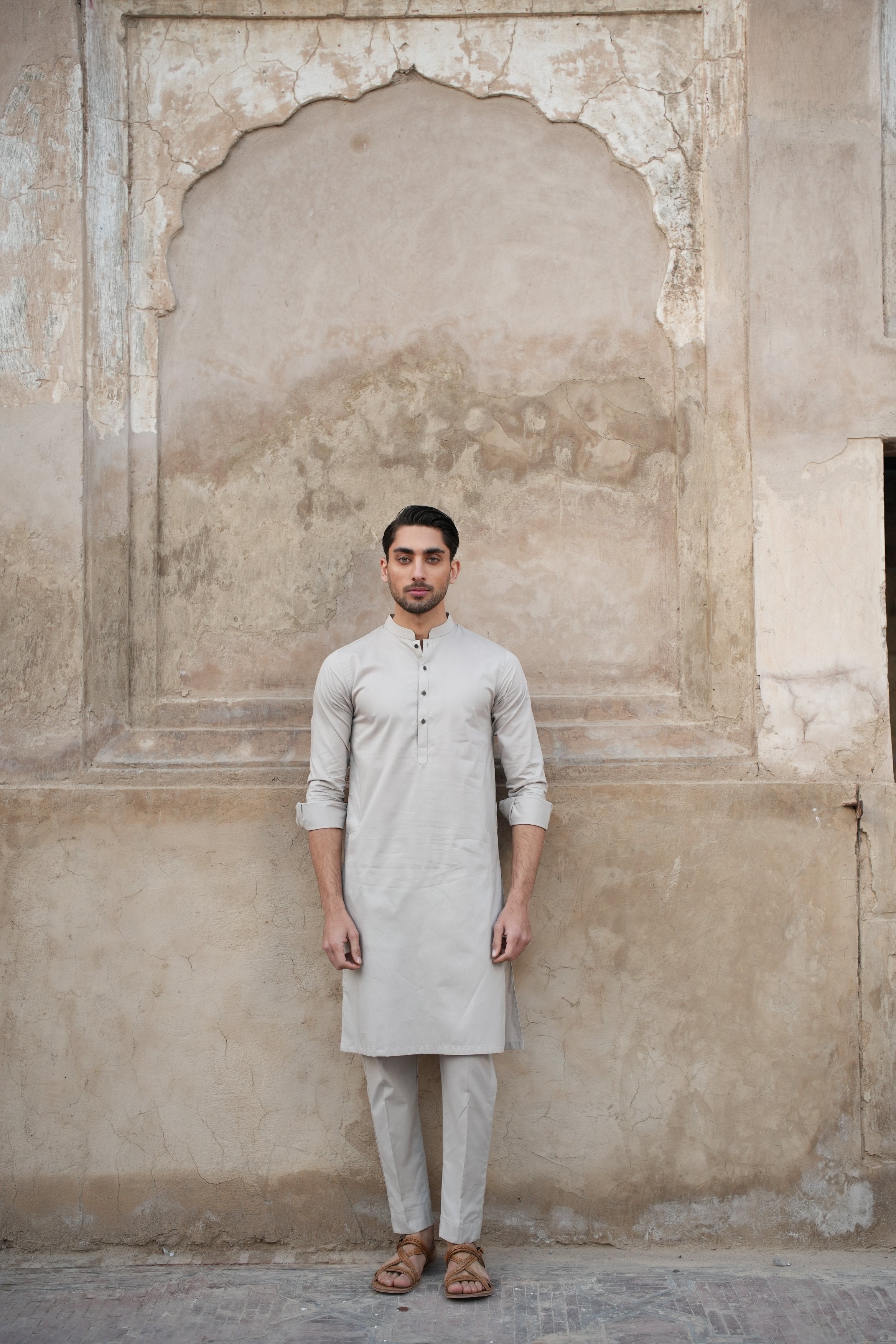 Stone Grey Kurta Trouser.