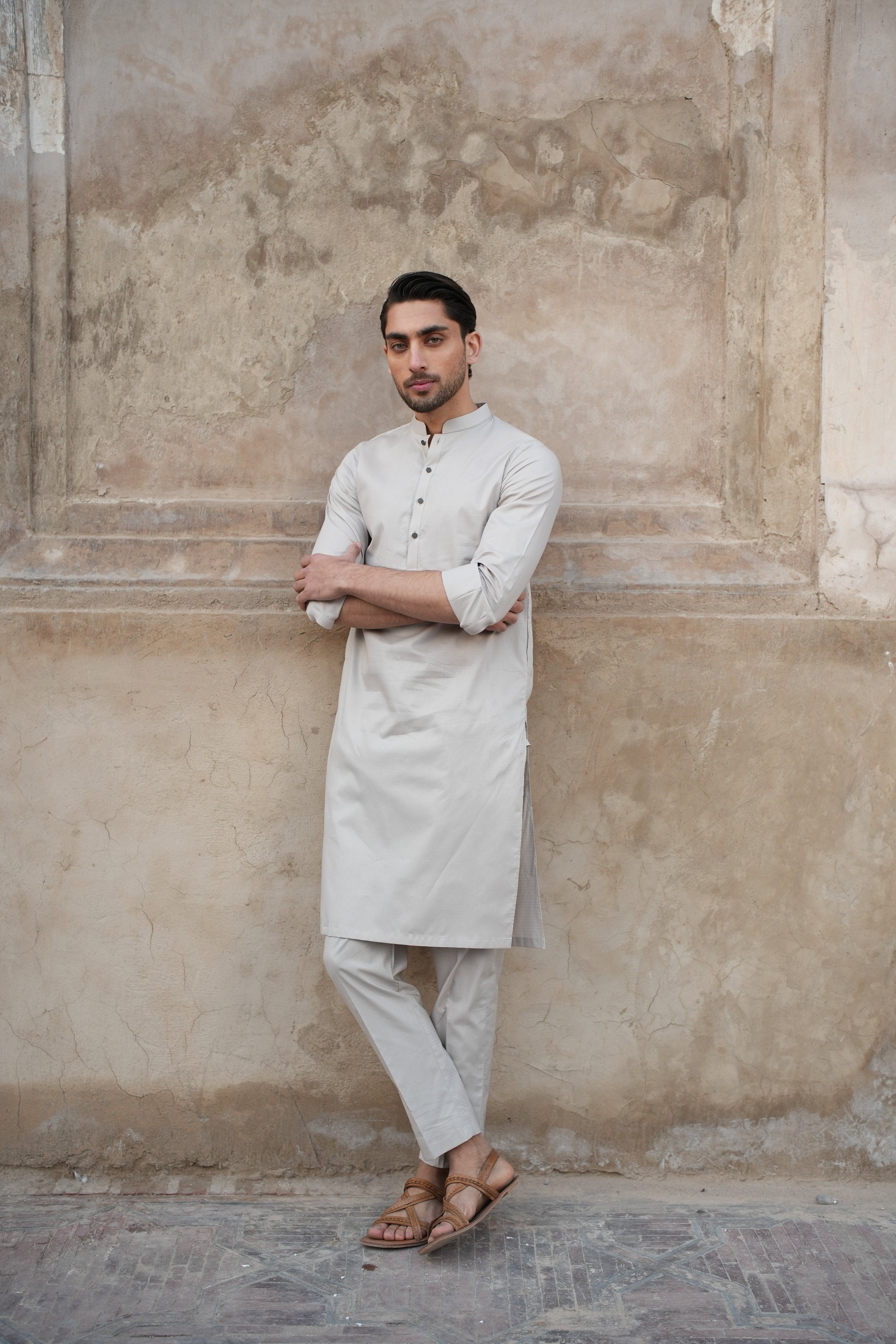 Stone Grey Kurta Trouser.