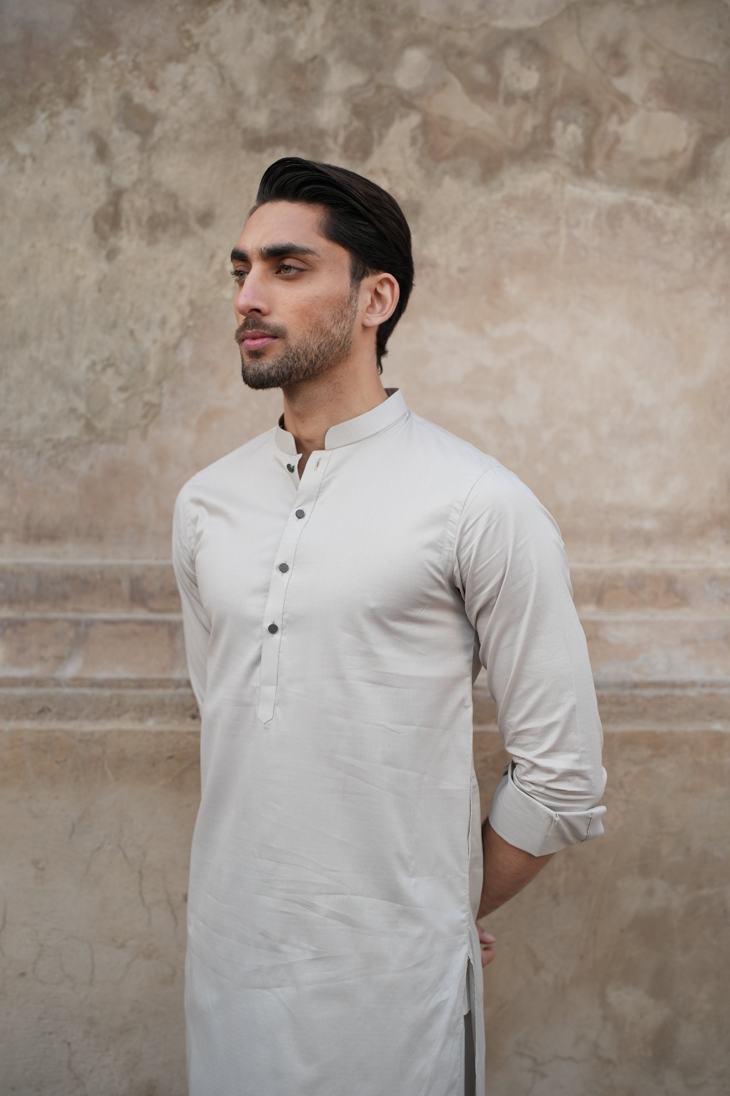 Stone Grey Kurta Trouser.
