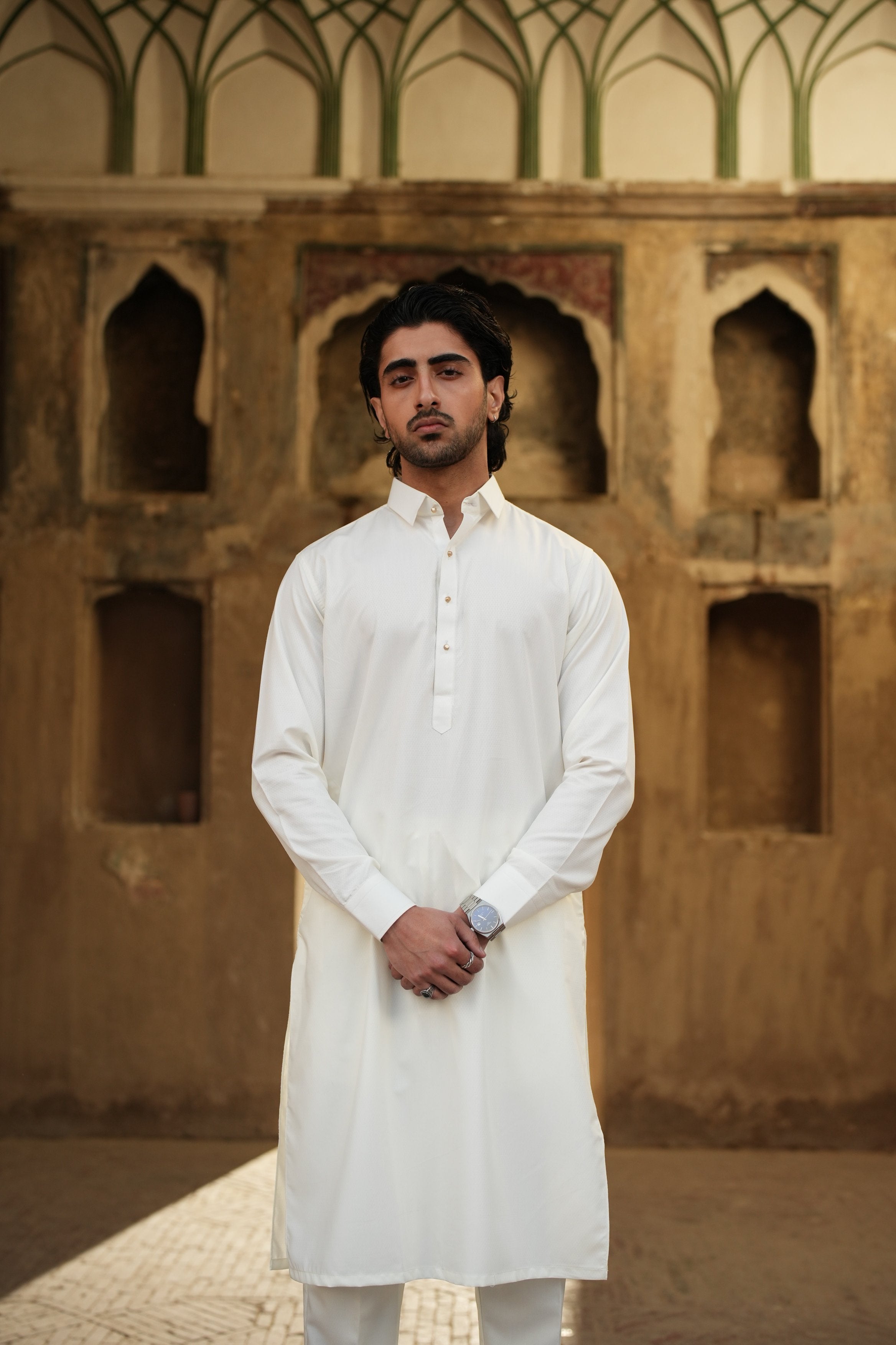 Classic White Kurta Trouser.