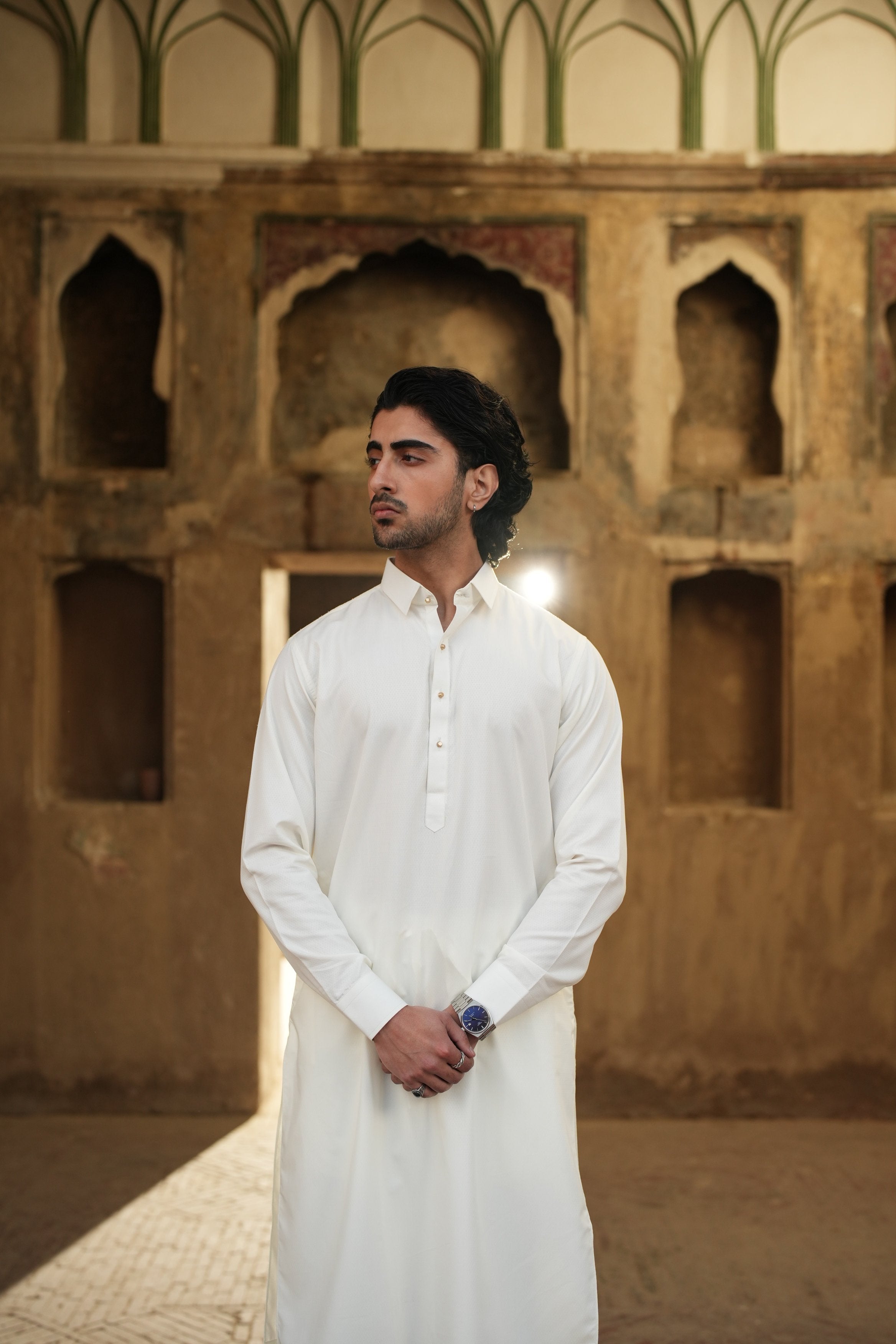 Classic White Kurta Trouser.