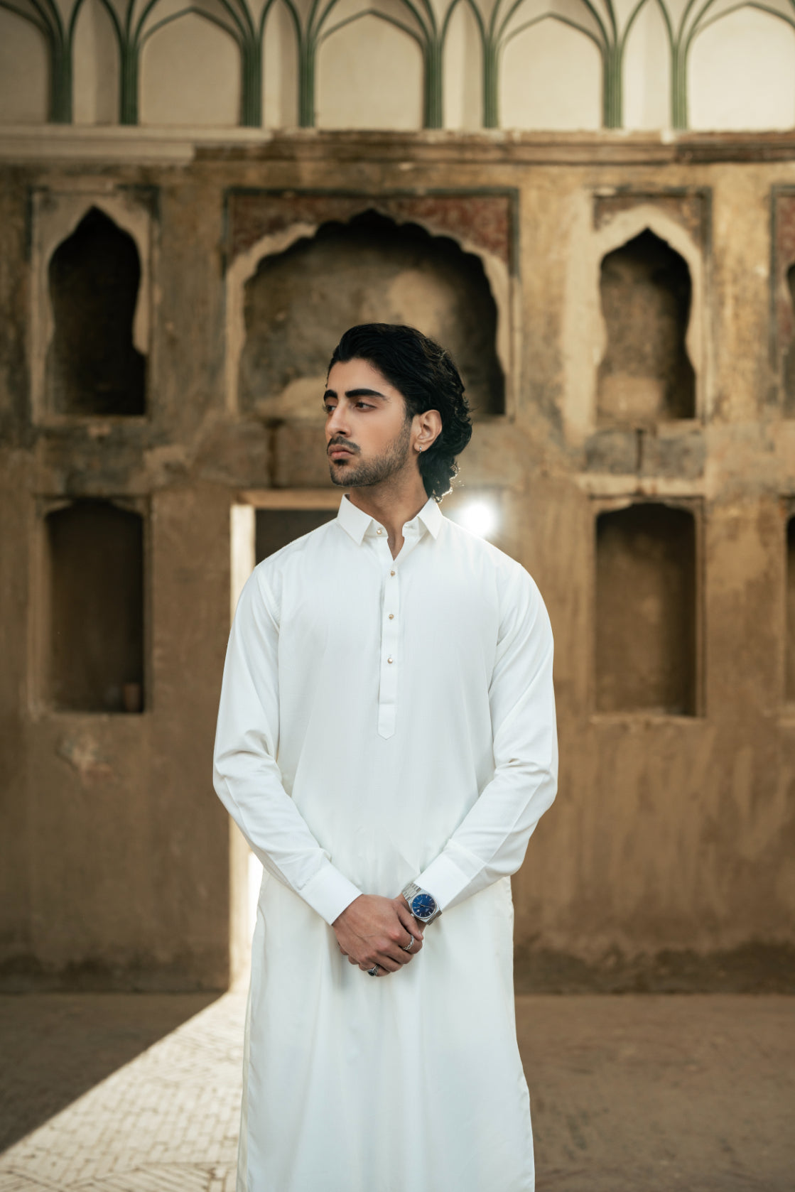 Classic White Kurta Trouser