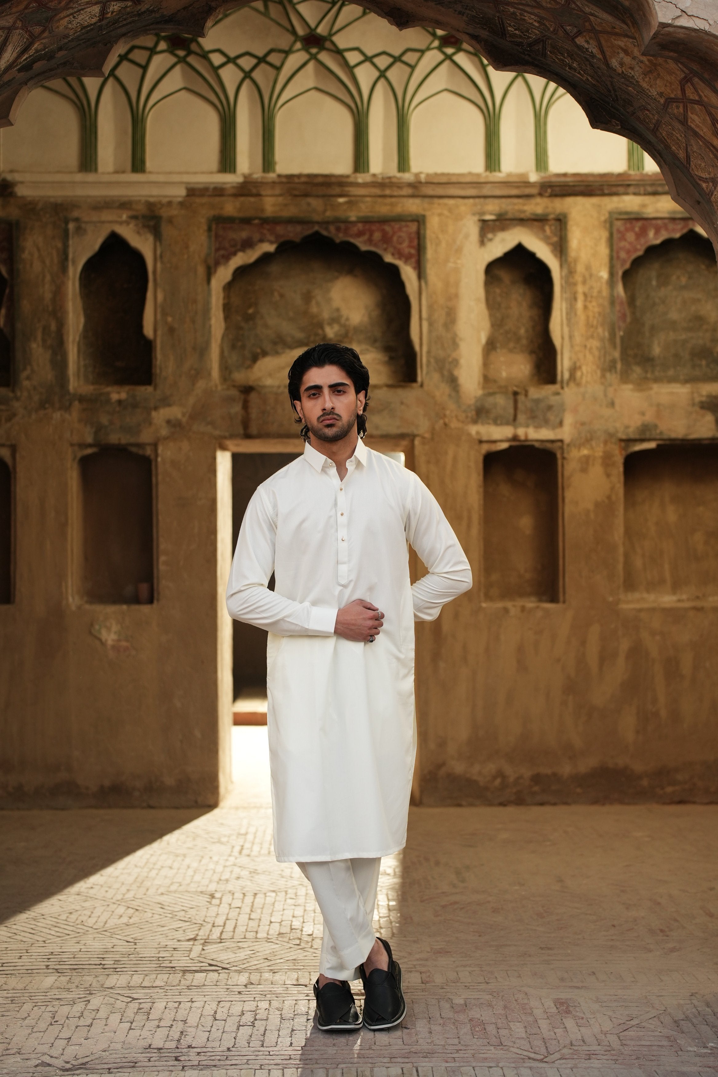 Classic White Kurta Trouser.