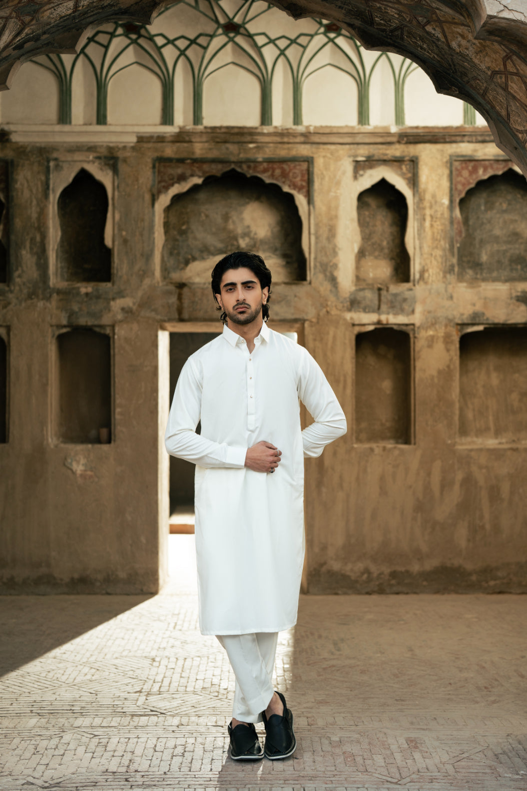 Classic White Kurta Trouser