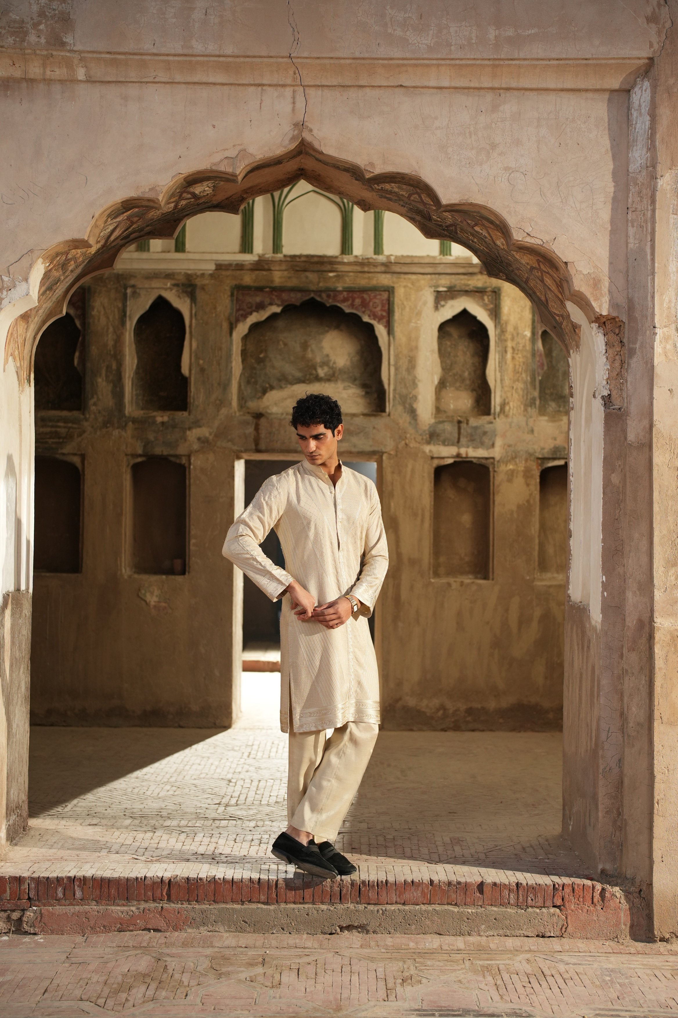 Ivory Sand Kurta Trouser.