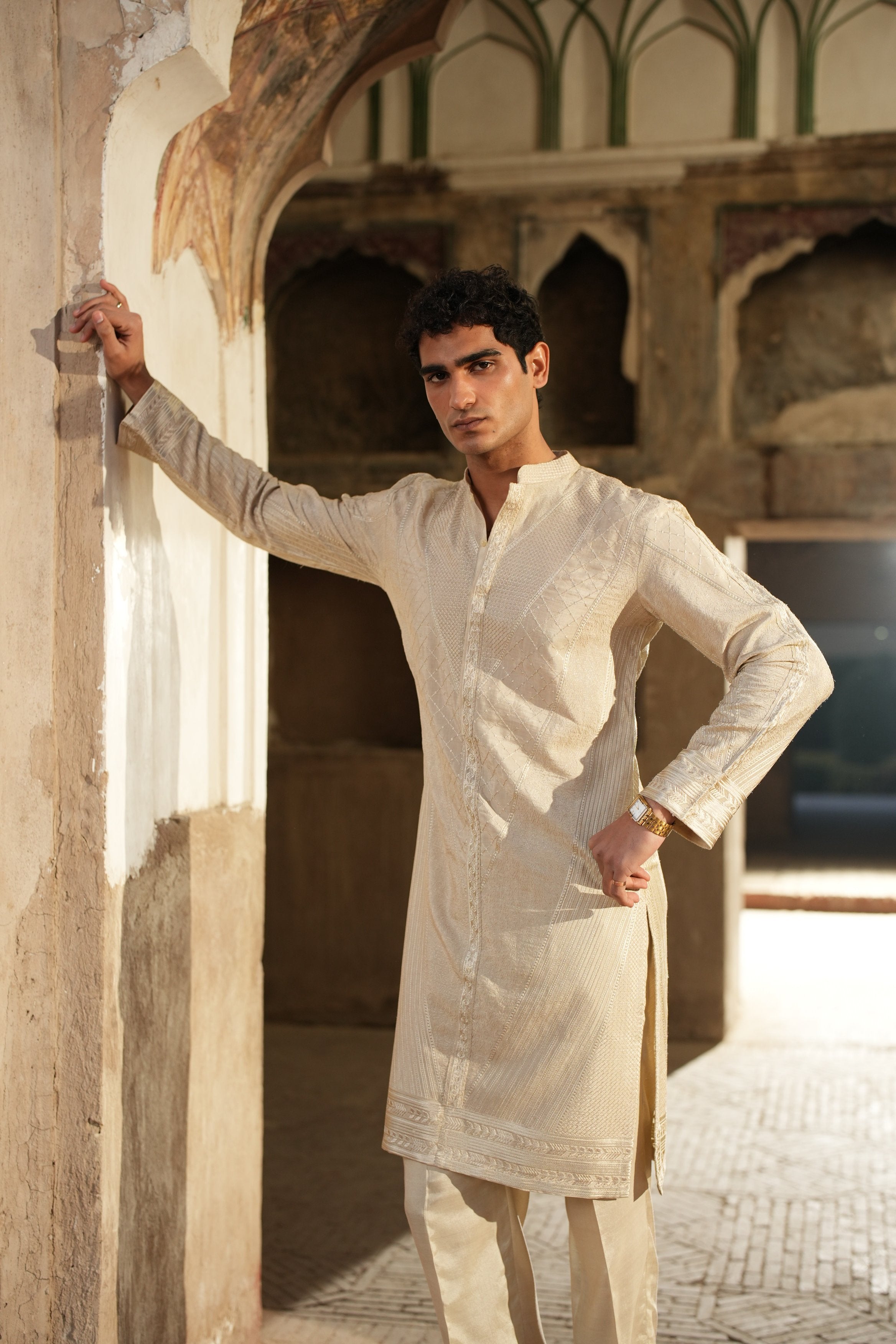 Ivory Sand Kurta Trouser.