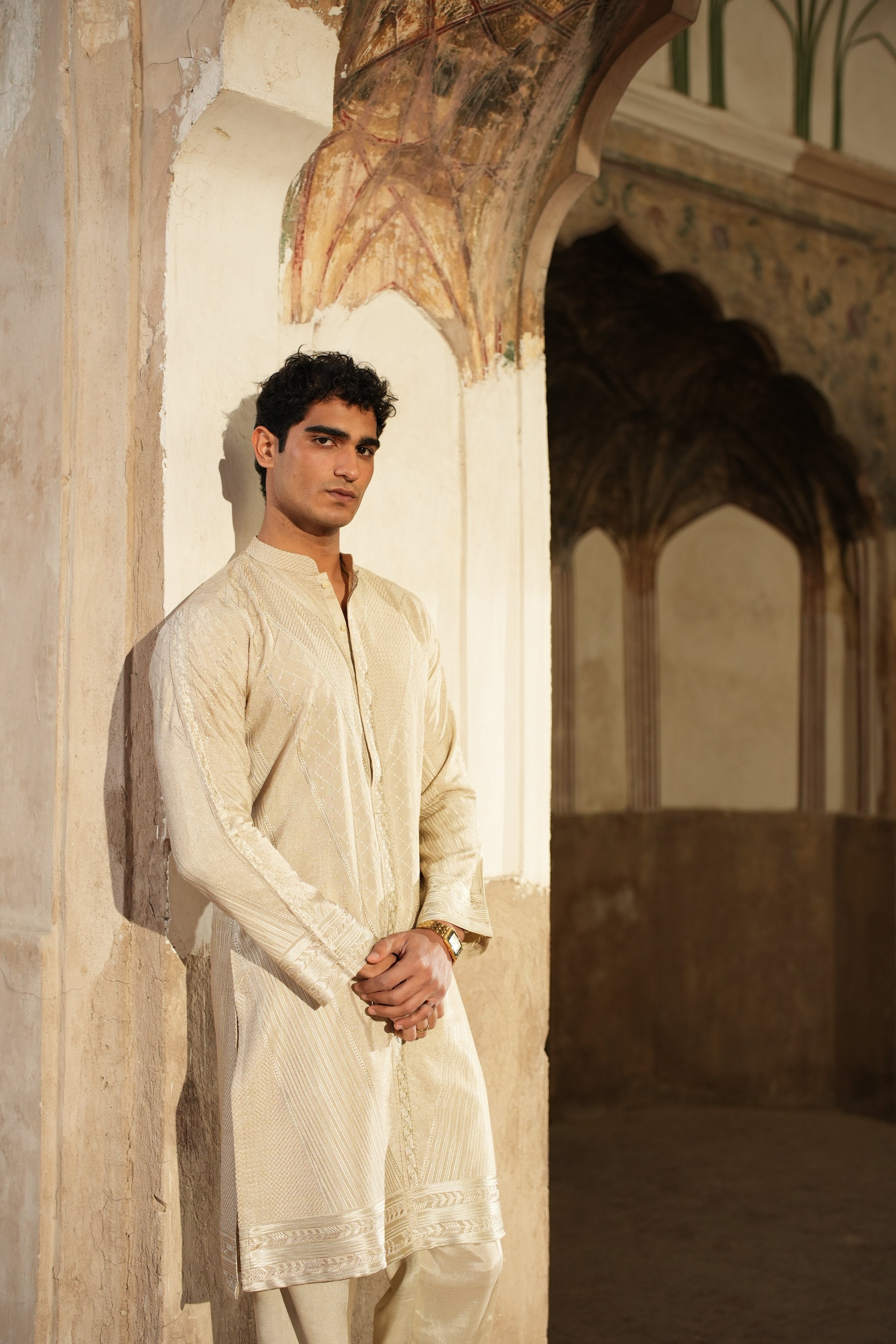Ivory Sand Kurta Trouser.