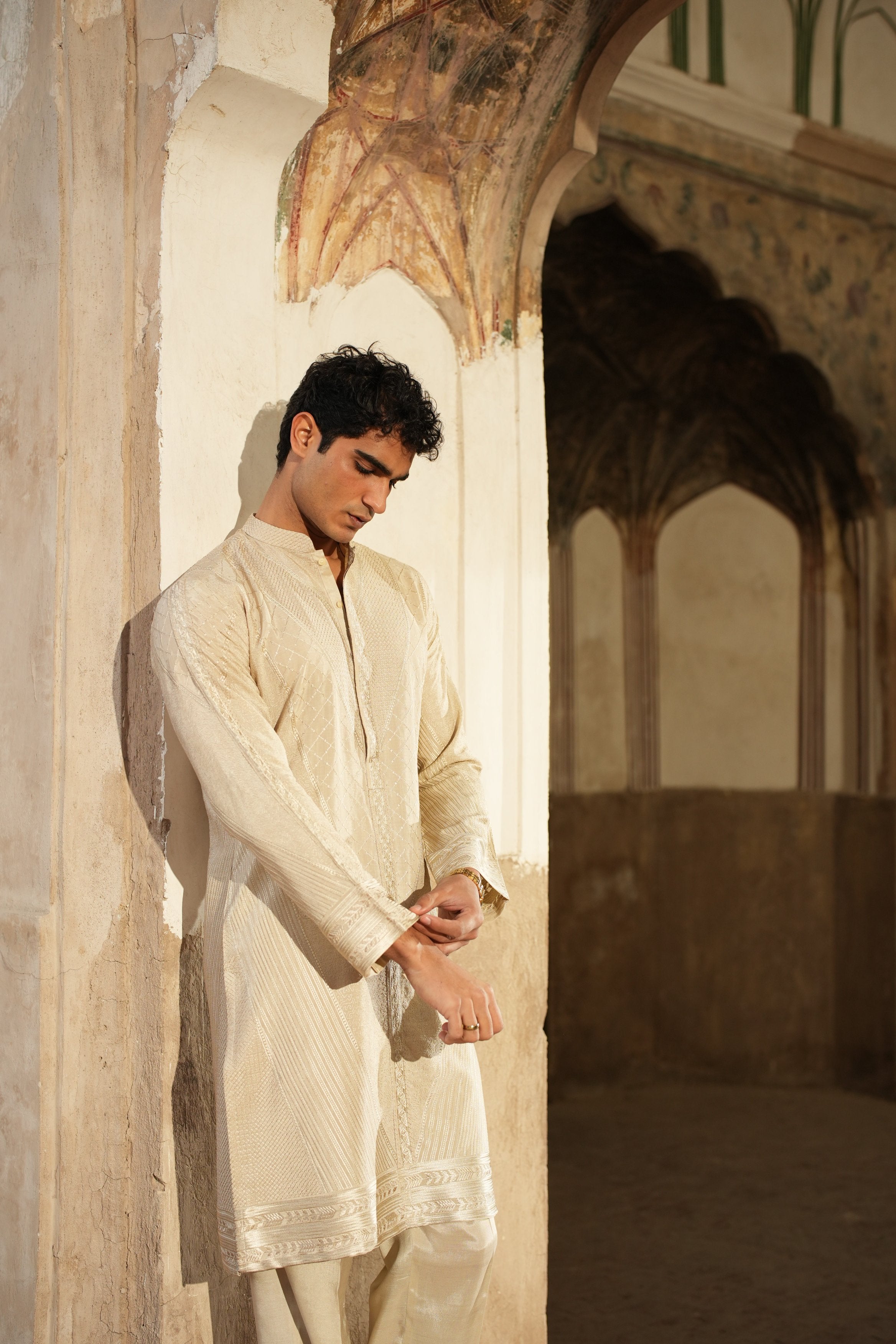 Ivory Sand Kurta Trouser.