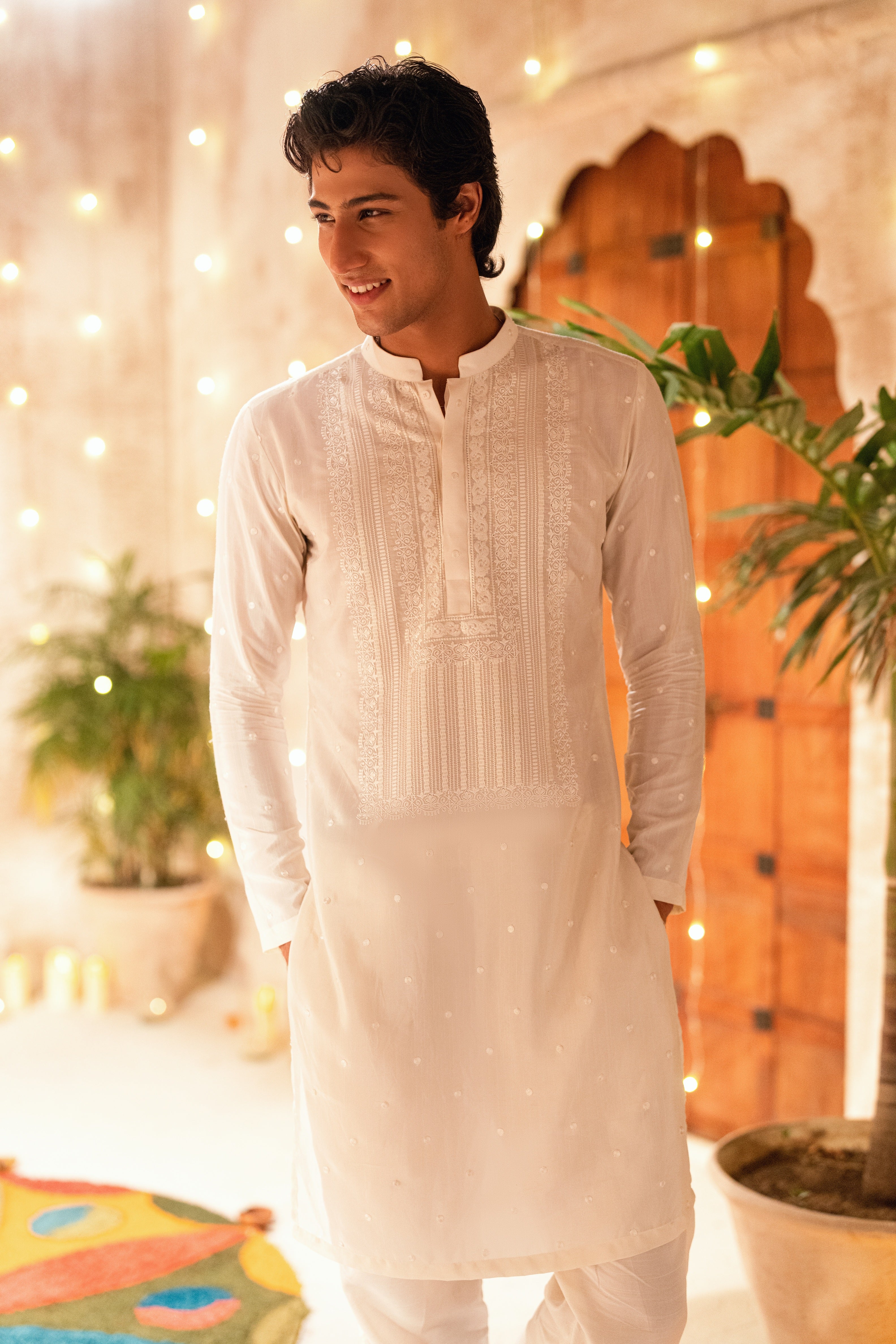 Ivory white kurta and trouser