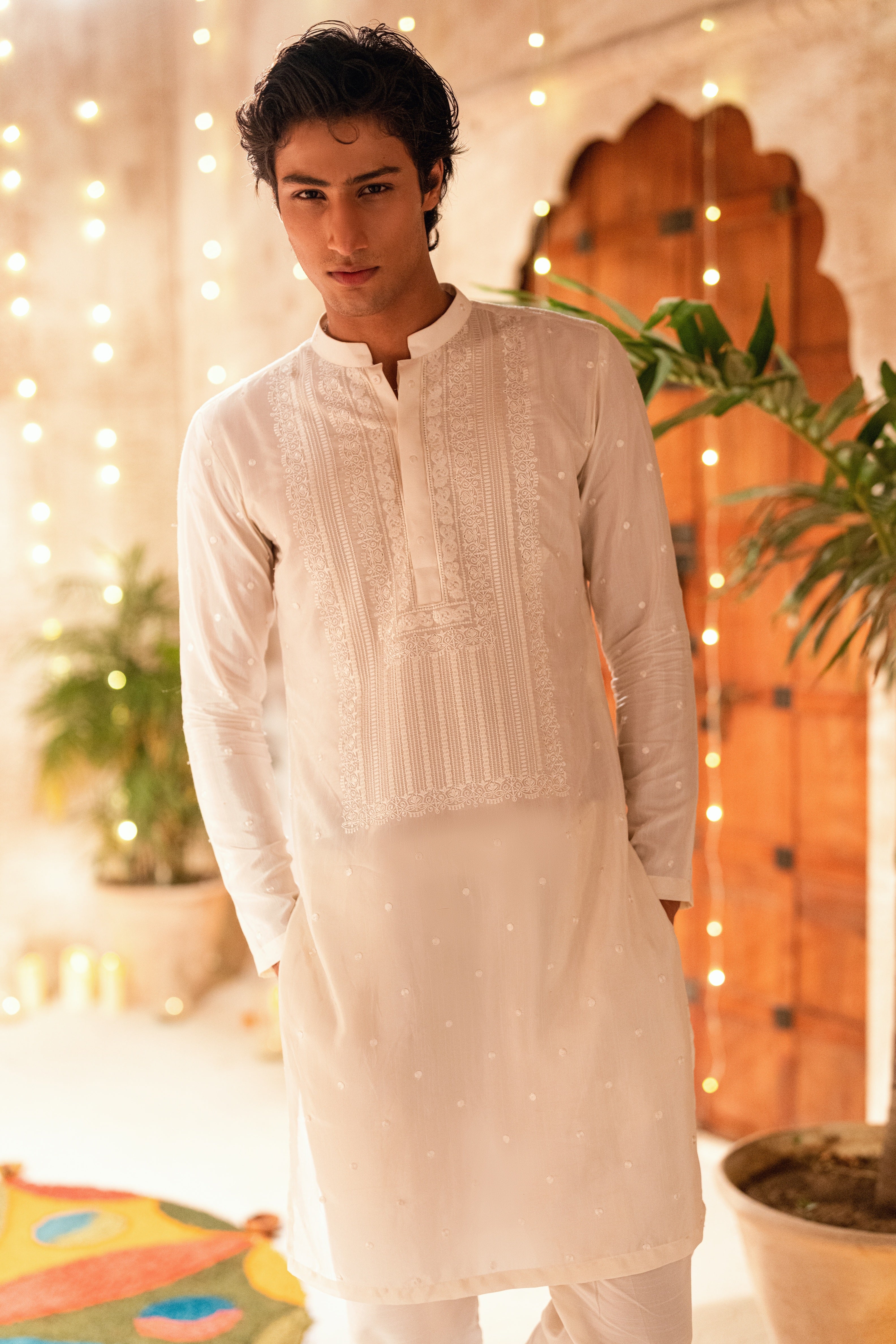 Ivory white kurta and trouser
