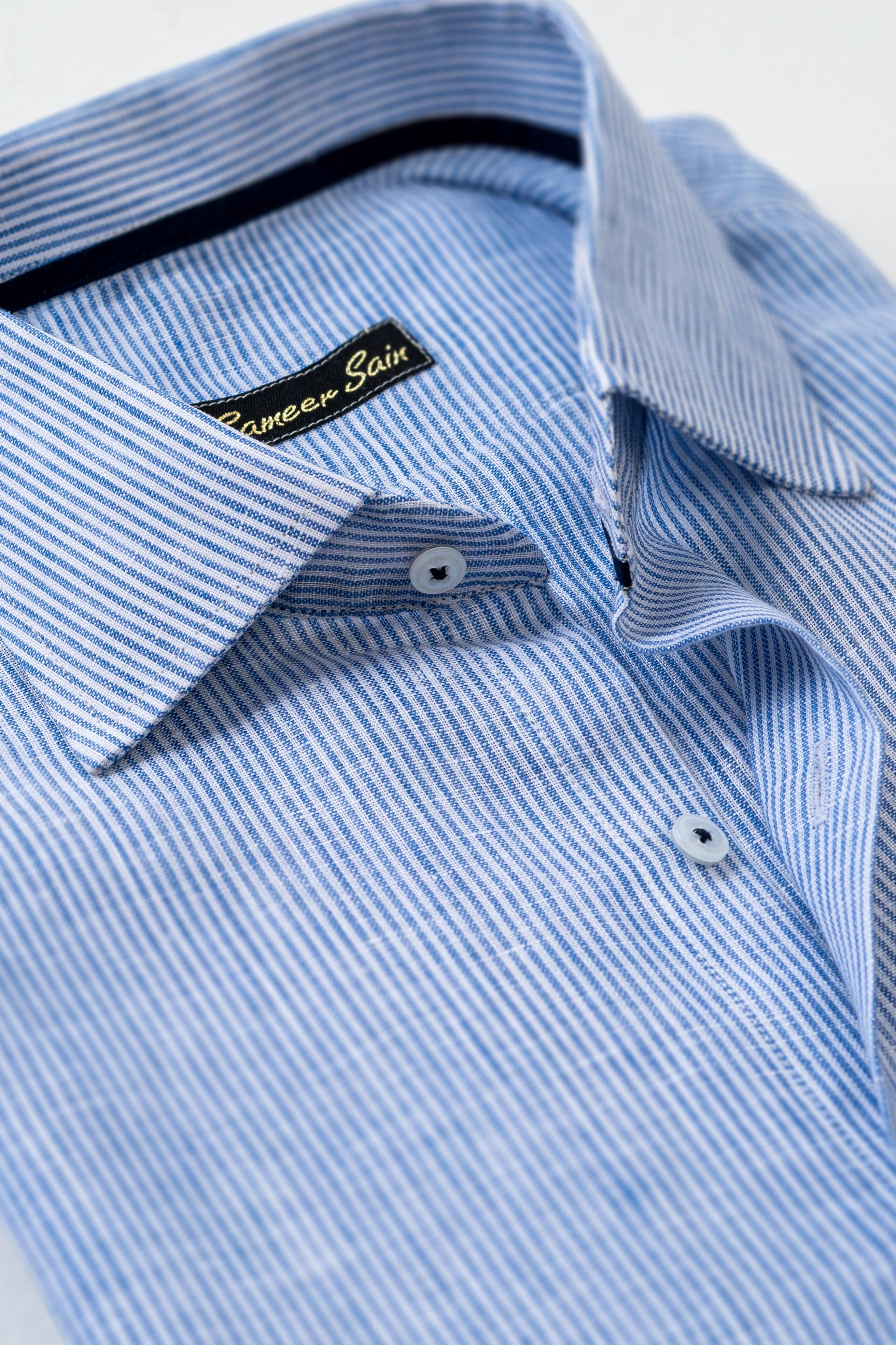 BLUE STRIPES LINEN SHIRT