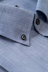 GREY SHIRT BUTTON DOWN COLLAR  LINEN FABRIC